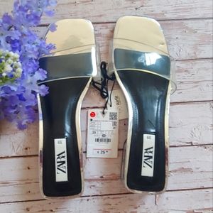 Zara Clear/Transparent Sandals in Size 8